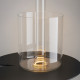 Lampada da tavolo in vetro dal design moderno con diffusore a LED ricaricabile