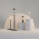 Lampada da tavolo in vetro dal design moderno con diffusore a LED ricaricabile