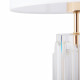 Lampada da tavolo in vetro dal design moderno con paralume in tessuto e pvc