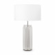 Lampada da tavolo in vetro dal design moderno con paralume in tessuto e pvc