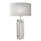 Lampada da tavolo in vetro dal design moderno con paralume in tessuto e pvc