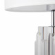Lampada da tavolo in vetro dal design moderno con paralume in tessuto e pvc