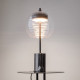 Lampada da tavolo moderna con base in marmo e diffusore LED in vetro