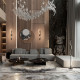 Lampada da terra a LED con struttura in metallo dal design moderno