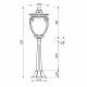 Lampada da terra alta per esterno con struttura in alluminio