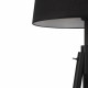 Lampada da terra con struttura in metallo e piedi in legno verniciato