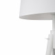 Lampada da terra con struttura in metallo e piedi in legno verniciato