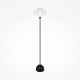 Lampada da terra in metallo con diffusore in vetro dal design moderno