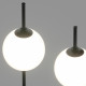 Lampada da terra a LED moderna struttura in metallo e 2 paralumi in vetro