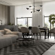 Lampadario con 8 diffusori in metallo dalle linee moderne