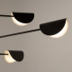 Lampadario con 8 diffusori in metallo dalle linee moderne