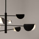 Lampadario con 8 diffusori in metallo dalle linee moderne