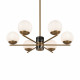 Lampadario con struttura in metallo e marmo dal design moderno