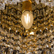Lampada da soffitto piccolo stile classico in metallo con pendenti in vetro