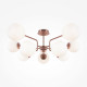 Lampadario elegante in metallo con diffusori in vetro a boccia
