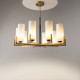Lampadario grande con dieci diffusori in vetro in stile moderno