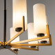 Lampadario grande con dieci diffusori in vetro in stile moderno