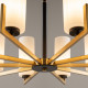 Lampadario grande con dieci diffusori in vetro in stile moderno