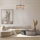 Lampadario grande di design con diffusore e pendenti in vetro
