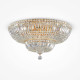 Lampadario grande in metallo e dettagli in cristallo taglio diamante