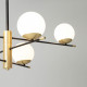 Lampadario in stile moderno in metallo con 6 diffusori