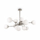 Lampadario moderno altezza regolabile struttura in metallo e diffusori in vetro