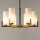 Lampadario piccolo con sei diffusori in vetro in stile moderno