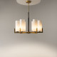Lampadario piccolo con sei diffusori in vetro in stile moderno