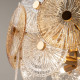Lampadario piccolo moderno con struttura dorata e diffusori in vetro