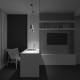 Lampda a sospensione moderna con diffusore singolo a led