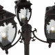 Lampione da giardino con struttura in alluminio e 3 diffusori in vetro