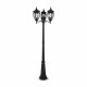 Lampione da giardino con struttura in alluminio e 3 diffusori in vetro