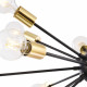 Sospensione grande con montatura in metallo e 18 lampadine