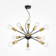 Sospensione in stile moderno con struttura in metallo e 12 lampadine