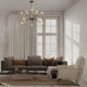 Sospensione in stile moderno con struttura in metallo e 12 lampadine
