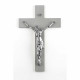 Crocifisso da parete grande dalle linee moderne e con cristo argentato 30x48