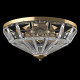 Lampada da soffitto grande con struttura dorata e diffusori in vetro
