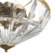 Lampada da soffitto grande con struttura dorata e diffusori in vetro