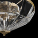 Lampada da soffitto grande con struttura dorata e diffusori in vetro