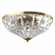 Lampada da soffitto grande con struttura dorata e diffusori in vetro