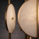 Lampada a sospensione piccola struttura in metallo dorato dalle linee moderne