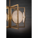Lampada a sospensione grande con struttura in metallo dorato dalle linee moderne