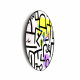 Orologio da parete rotondo in metallo dal design popart
