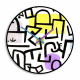 Orologio da parete rotondo in metallo dal design popart