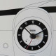 Orologio da parete di design in metallo serigrafato con portachiavi "CINQUINO"