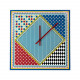 Orologio da parete piccolo dal design moderno in plexiglass con decoro Foulard
