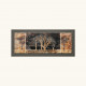 Quadro tema paesaggistico in legno in rilievo dettagli in argento 100X50