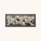 Quadro moderno in legno tema floreale in rilievo dettagli in argento 100X50