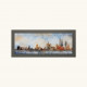 Quadro tema moderno skyline in rilievo in legno dettagli in argento