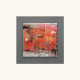 Quadretto astratto moderno in legno in rilievo con dettagli in argento 35x35